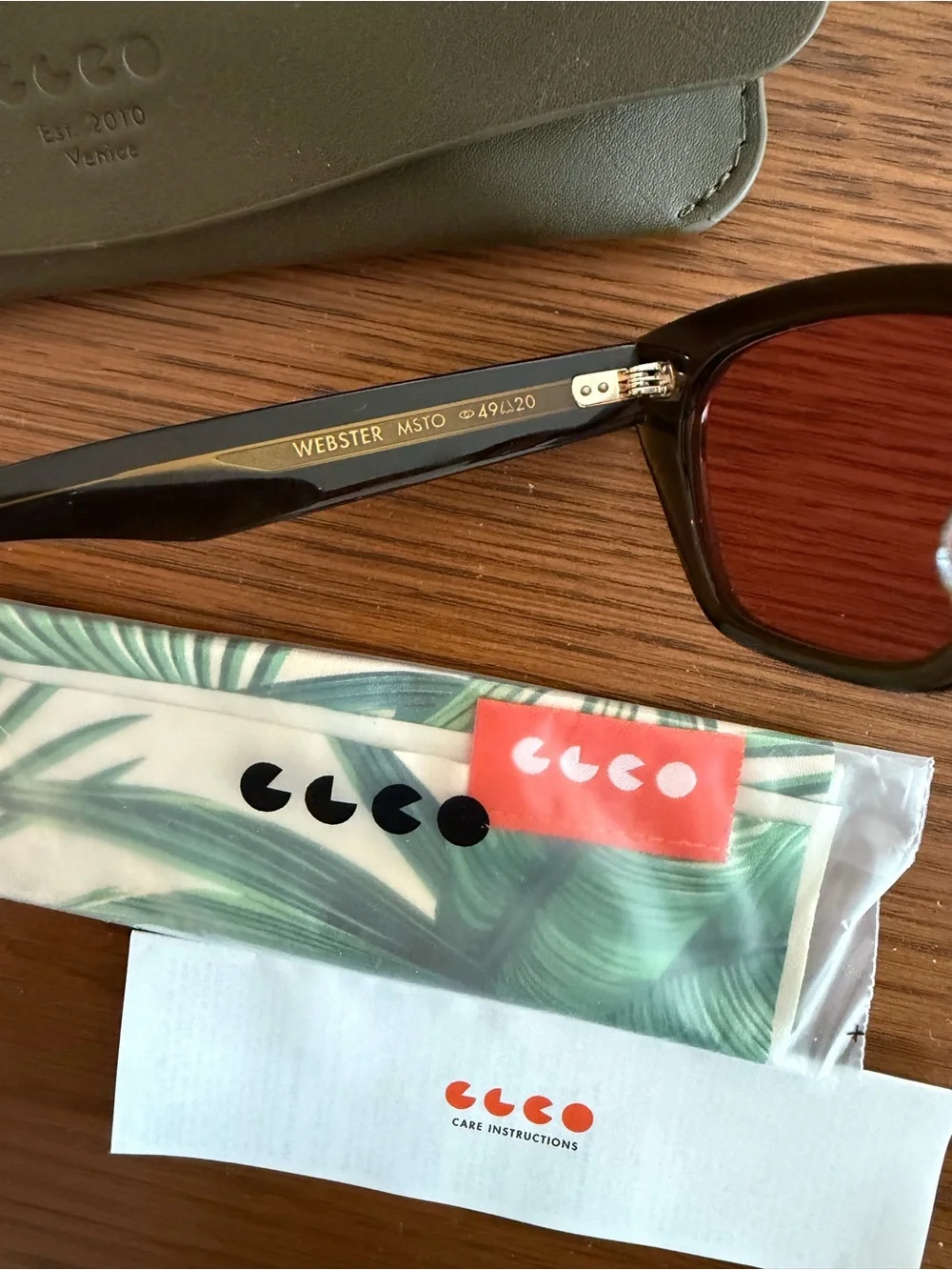 Garrett Leight Webster Sunglasses - Mudstone/Bordeaux/49